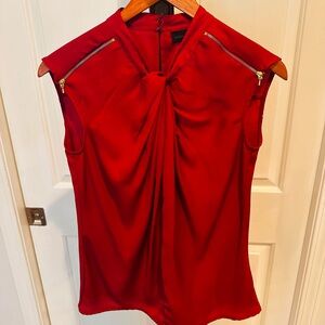 Worthington Raspberry Pink  Sleeveless Top with Zippers